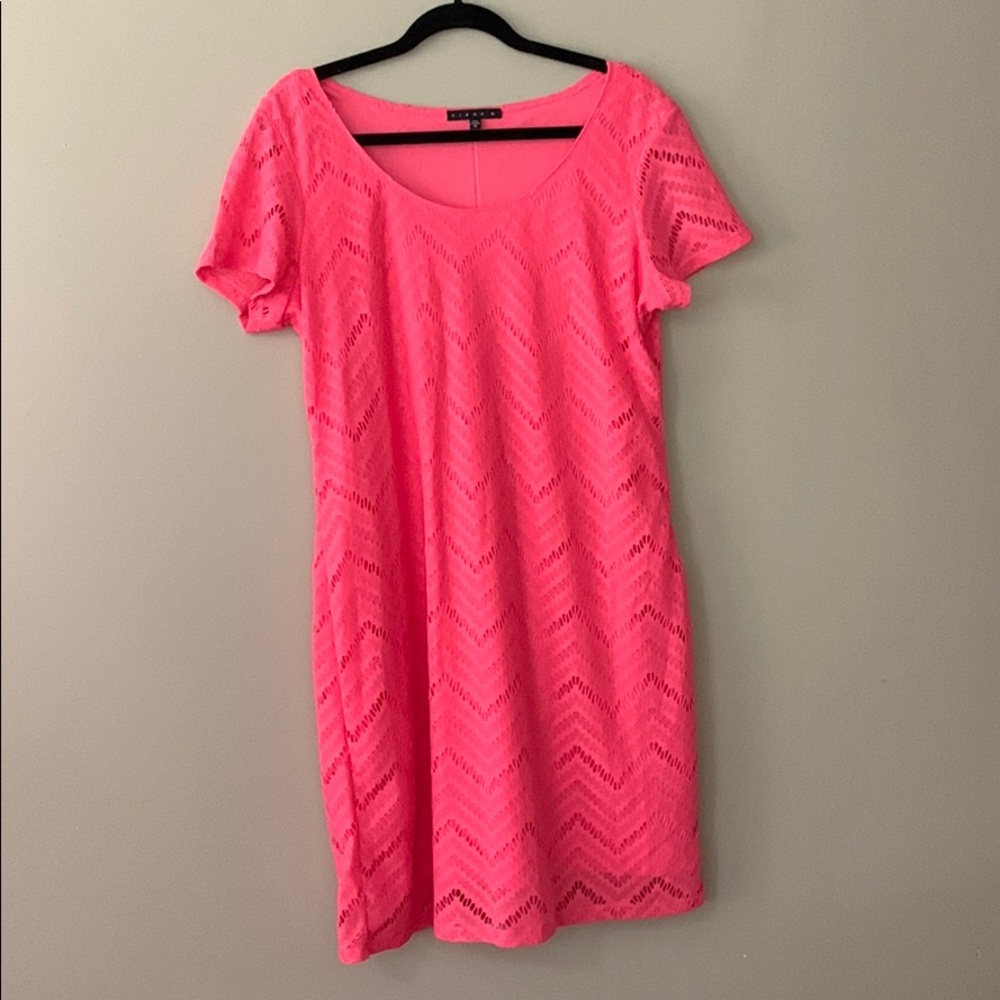 Coral Pink Lace Dress